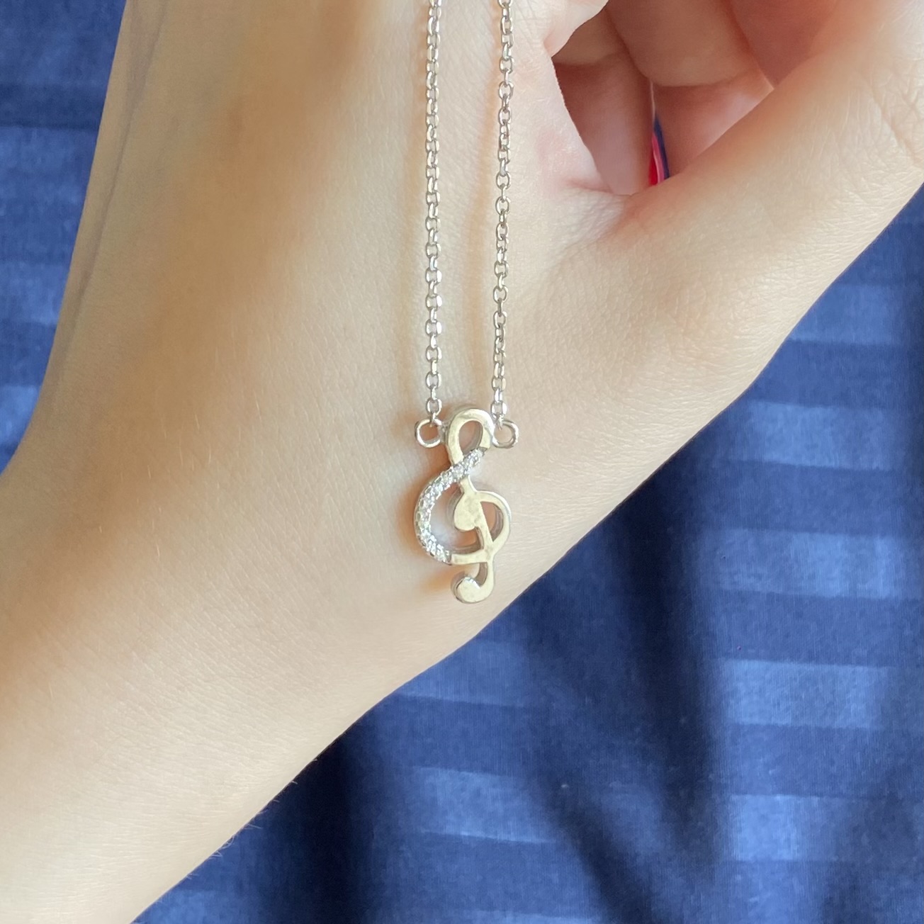 گردنبند نوت موسیقی نقره